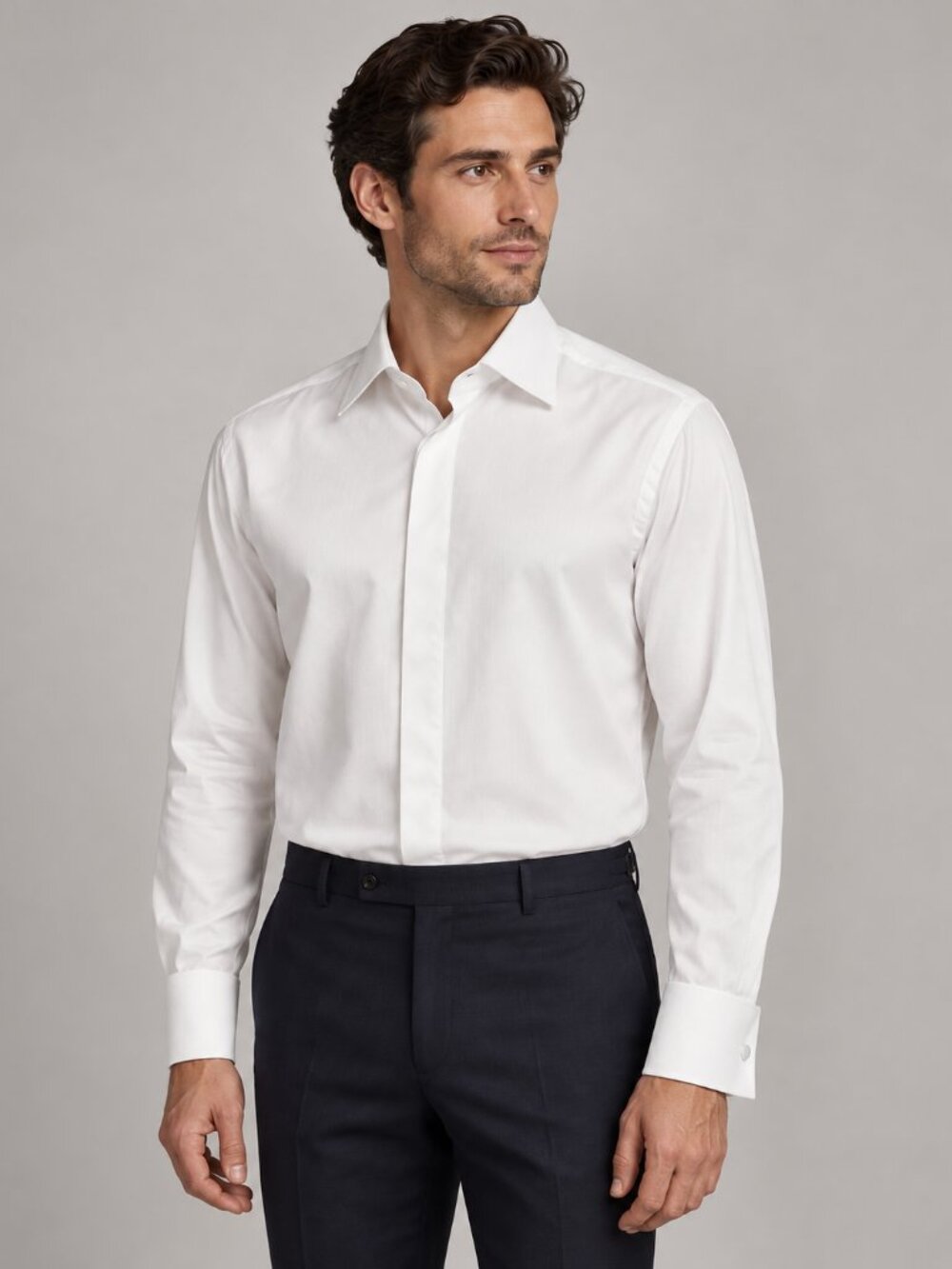 Eton Contemporary Men's 16 White NWT Textured Cotton Button Down Shirt Formal